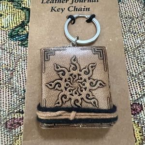 Leather journal key chain